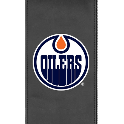 Silver Loveseat with Edmonton Oilers Logo
