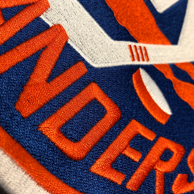 Silver Sofa with New York Islanders Logo