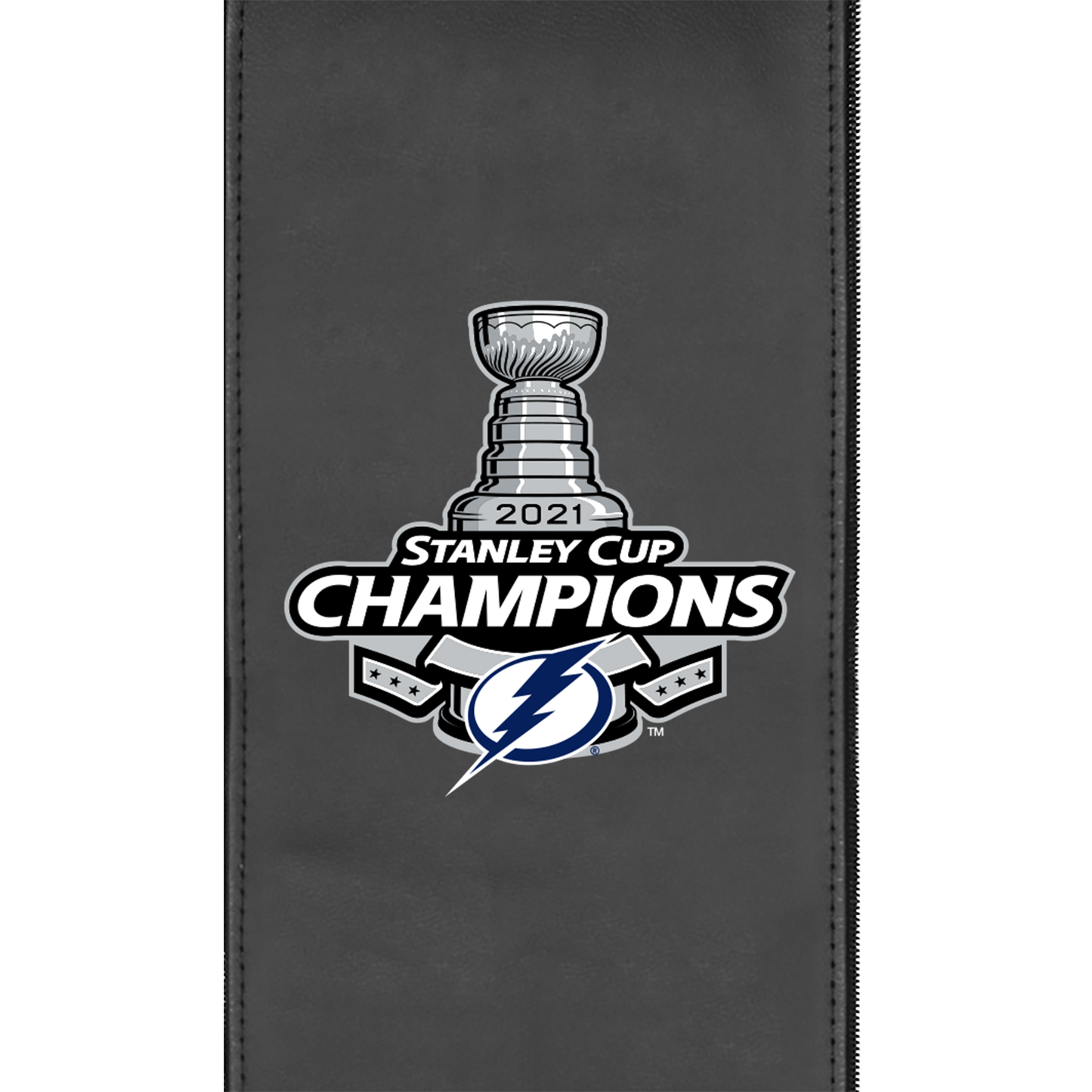 Silver Loveseat with Tampa Bay Lightning 2021 Stanley Cup Champions Logo