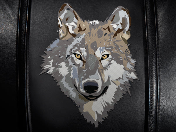 Silver Club Chair with Wolf Head Logo Panel