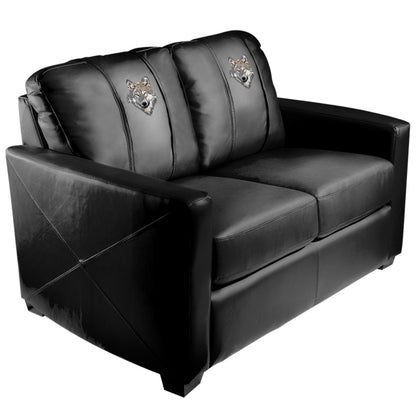 Silver Loveseat with Wolf Head Logo Panel