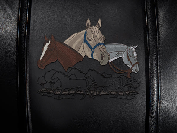 Curve Task Chair with Horses Quarter Collage Logo