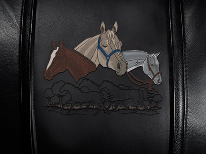 Silver Club Chair with Horses Quarter Collage Logo Panel