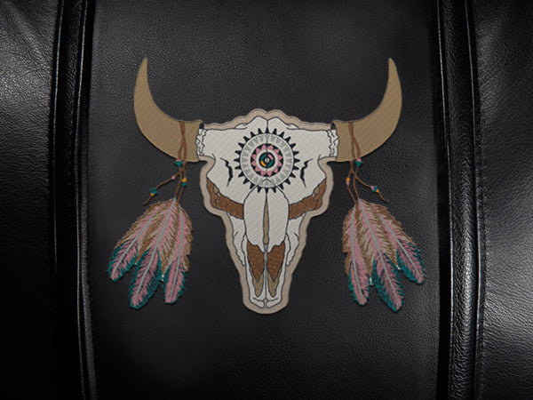 Silver Club Chair with Painted Skull Logo Panel