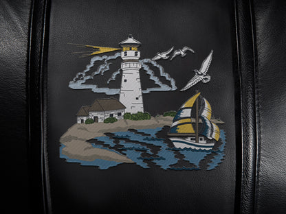 Curve Task Chair with Lighthouse Scene Logo Panel