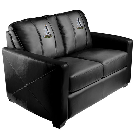 Silver Loveseat with Lighthouse Black & White Logo Panel