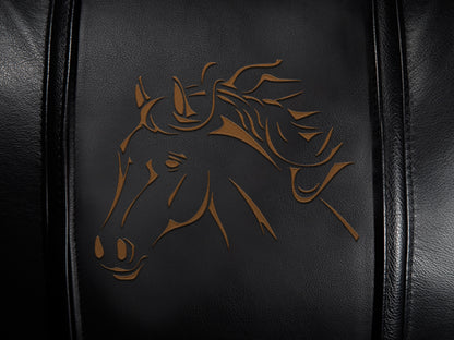 Silver Club Chair with Horse Head Logo Panel