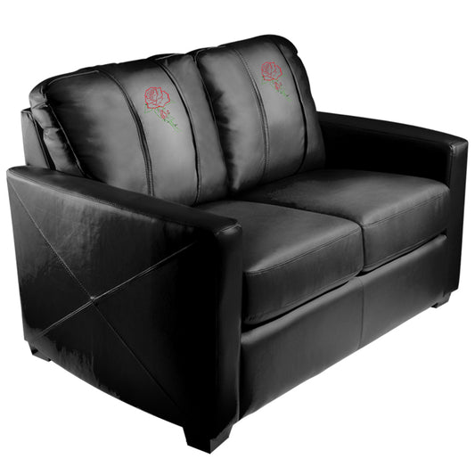 Silver Loveseat with Red Rose Logo Panel