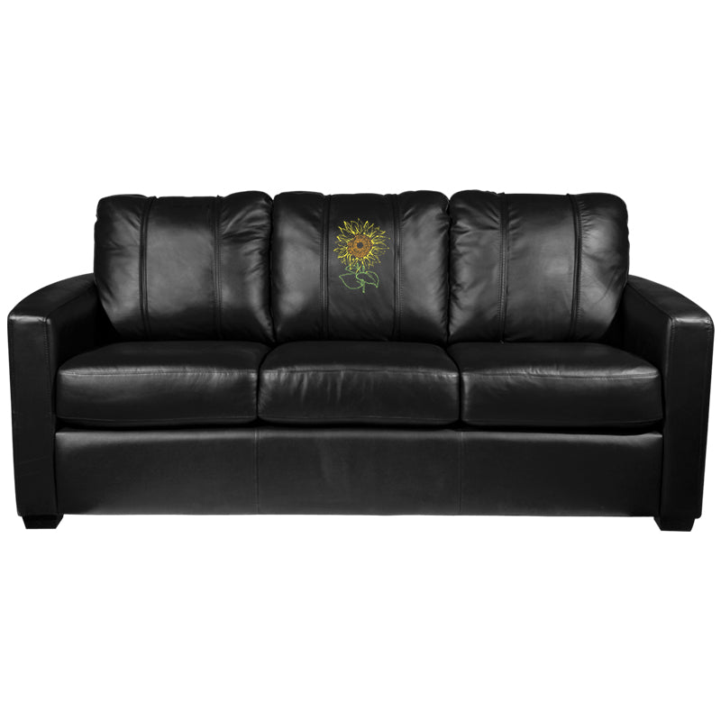 Silver Sofa with Sunflower Logo Panel