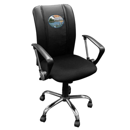 Curve Task Chair with Mountain Background Logo Panel