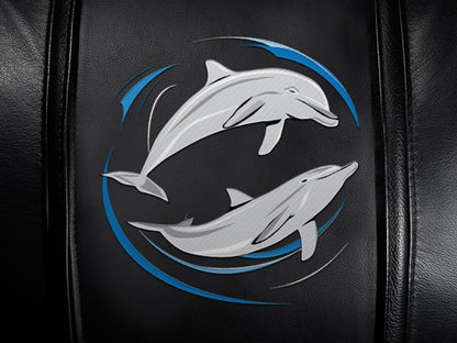 Silver Loveseat with Dolphin Swirl Logo Panel