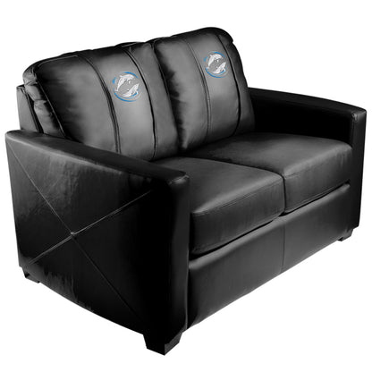 Silver Loveseat with Dolphin Swirl Logo Panel