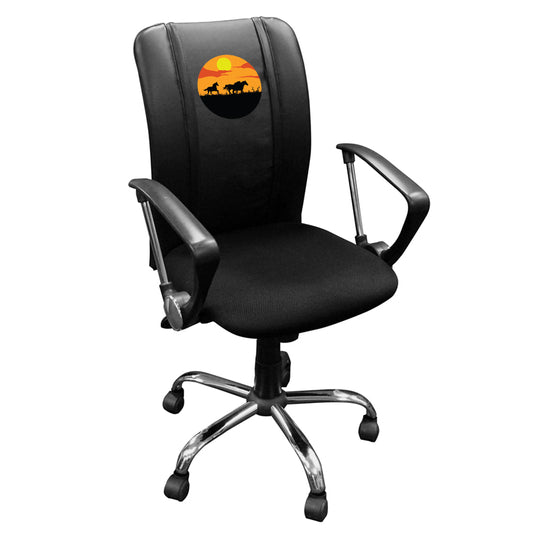 Curve Task Chair with Horses Sunset Logo