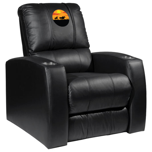 Relax Home Theater Recliner with Horses Sunset Logo Panel
