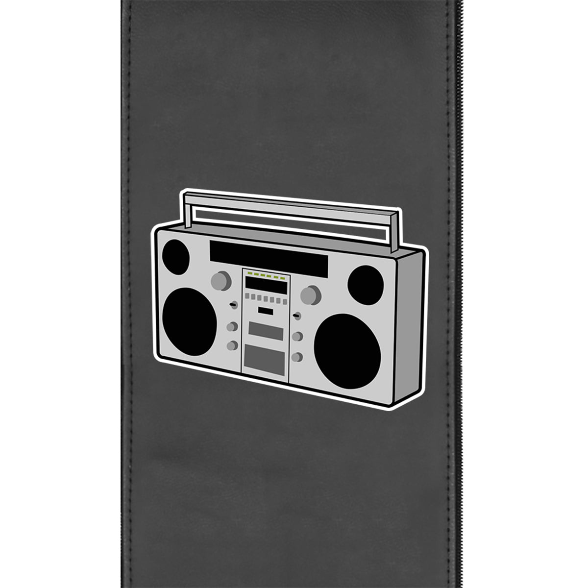 Silver Loveseat with Boombox Logo