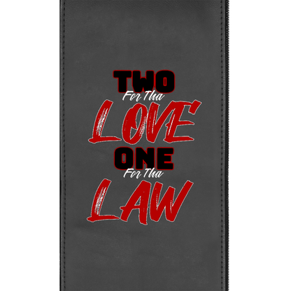 Stationary Loveseat with Two For Tha Love One For Tha Law  Logo