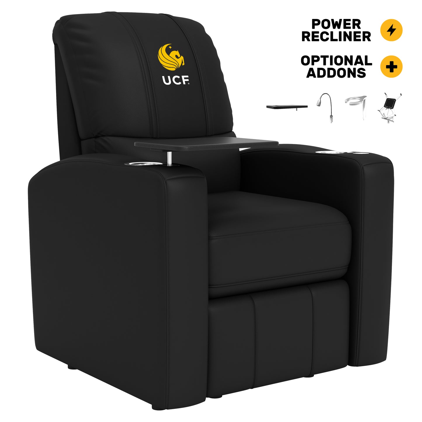 Stealth Power Plus Recliner Central Florida UCF Knights with Alumi Logo