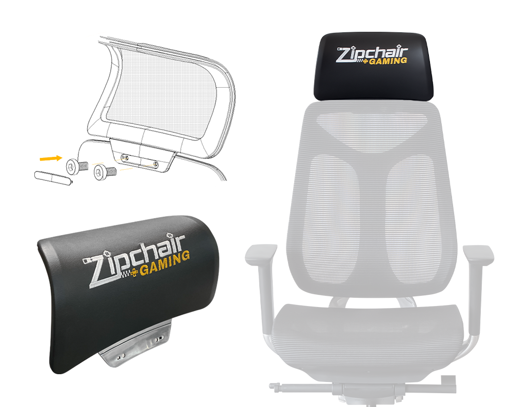 Phantom Mesh Gaming Chair Removable Headrest Ergonomic Lumbar Support Zipchair