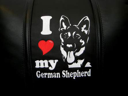 Silver Sofa with German Shepherd Logo Panel