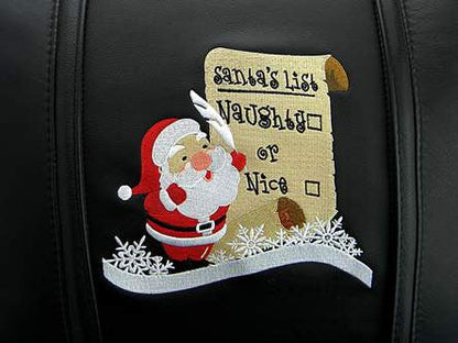Silver Loveseat with Naughty or Nice Logo