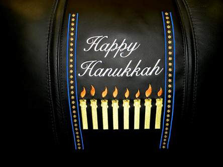 Silver Club Chair with Hanukkah Candles Logo