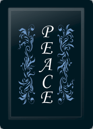 Peace Floral Vertical Blue