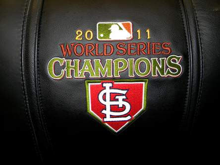 Silver Club Chair with St Louis Cardinals Champs 2011