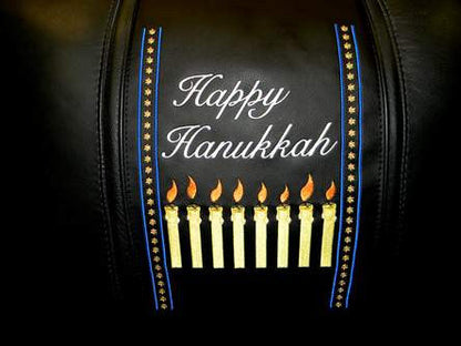 Silver Loveseat with Hanukkah Candles Logo