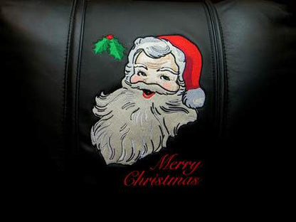 Silver Club Chair with Santa Claus Merry Christmas Logo